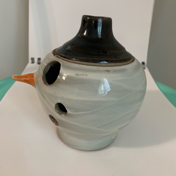 Allan Ditton Signed Studio Pottery Christmas Snowman Tealight main image 1